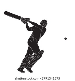 baseball player holding bat swing silhouette illustration