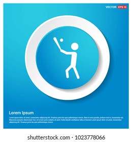 Baseball Player Icon Abstract Blue Web Sticker Button