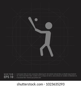 Baseball Player Icon - Black Creative Background