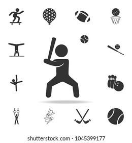 baseball player icon. Detailed set of athletes and accessories icons. Premium quality graphic design. One of the collection icons for websites, web design, mobile app on white background