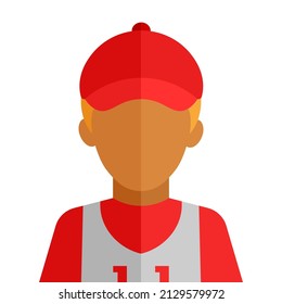 Baseball player icon illustration. Baseball player vector. Baseball player avatar