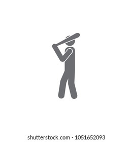 baseball player icon. Simple element illustration. baseball player symbol design template. Can be used for web and mobile on white background