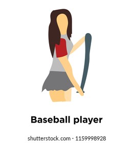 Baseball player icon vector isolated on white background, Baseball player transparent sign , standing human or people cartoon character illustration