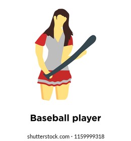 Baseball player icon vector isolated on white background, Baseball player transparent sign , standing human or people cartoon character illustration