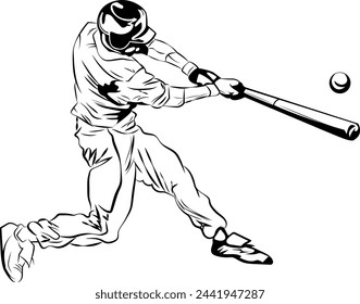 baseball player illustration on white background.