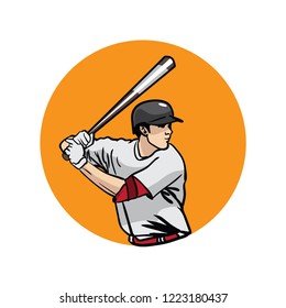 Baseball Player Illustration Vector