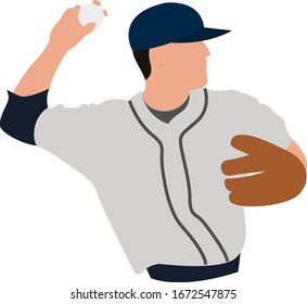Baseball player, illustration, vector on white background.