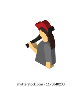 Baseball player isometric left top view 3D icon