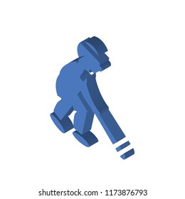 Baseball Player isometric left top view 3D icon