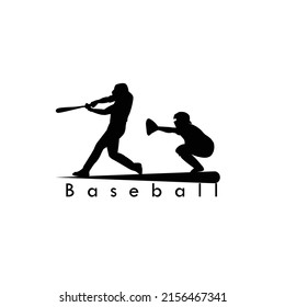 Baseball player logo design. Sport club logo design.Baseball player vector silhouette. 