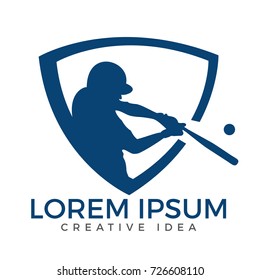 Baseball player logo design. Sport club logo design.