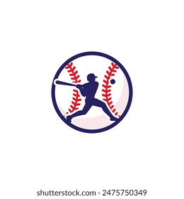 Baseball player logo design. Vector Design Template Elements for Sports club