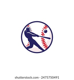 Baseball player logo design. Vector Design Template Elements for Sports club