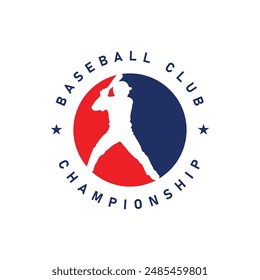 Baseball player logo design. Vector Design Template Elements for Sports club