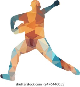 Baseball Player Lowpoly Style Sport Illustration