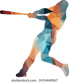 Baseball Player Lowpoly Style Sport Illustration