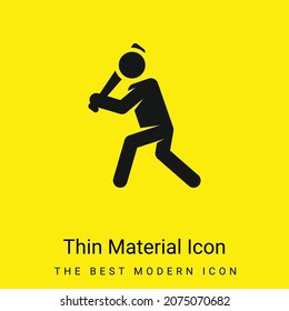 Baseball Player minimal bright yellow material icon