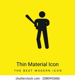 Baseball Player minimal bright yellow material icon