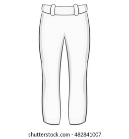 Baseball player pants icon in cartoon style isolated on white background vector illustration