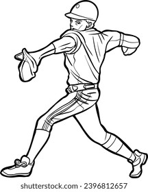 baseball player playing throwing ball action 