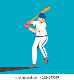 
BASEBALL PLAYER READY TO HITS THE BALL ILLUSTRATION