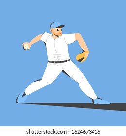 BASEBALL PLAYER READY TO THROW THE BALL ILLUSTRATION