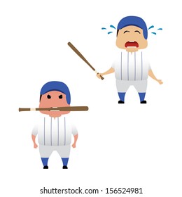 Baseball player set doing actions for use in advertising, presentations, brochures, blogs, documents and forms, etc.