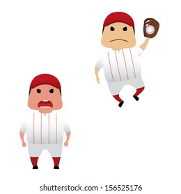 Baseball player set doing actions for use in advertising, presentations, brochures, blogs, documents and forms, etc.