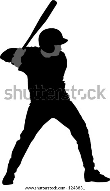 Baseball Player Silhouette Stock Vector (Royalty Free) 1248831