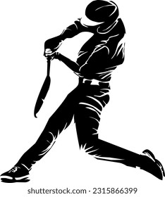 Baseball player silhouette action isolated illustration vector 