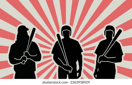 baseball player silhouette against sunlight background