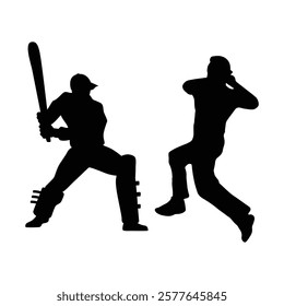 Baseball player silhouette illustration. Baseball player icon on white background.  