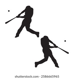 Baseball Player Silhouette, Baseball Player illustration, Baseball icon Silhouette, Baseball Silhouette illustration