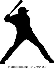 baseball player silhouette logo design