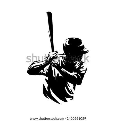 baseball player silhouette logo with a white background