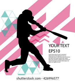 Baseball player silhouette modern design background