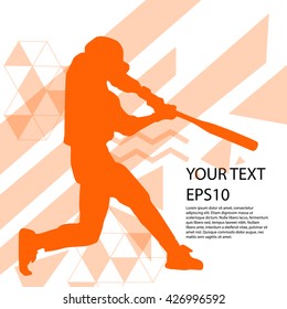 Baseball player silhouette modern design background