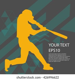 Baseball player silhouette modern design background