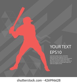 Baseball player silhouette modern design background