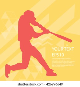 Baseball player silhouette modern design background