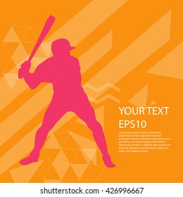 Baseball player silhouette modern design background