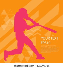 Baseball player silhouette modern design background