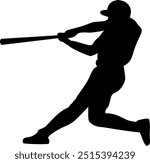 Baseball player silhouette. Baseball sport game vector illustration