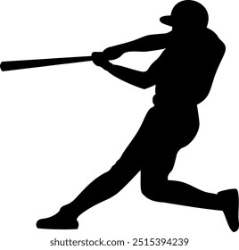 Baseball player silhouette. Baseball sport game vector illustration