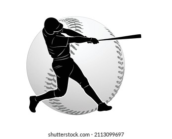 baseball player silhouette - vector