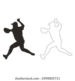 Baseball player silhouette vector art