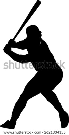 Baseball player silhouette vector art