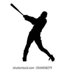 baseball player silhouette vector design illustrator