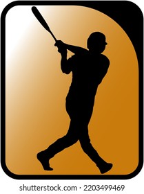 Baseball player silhouette vector illustration
