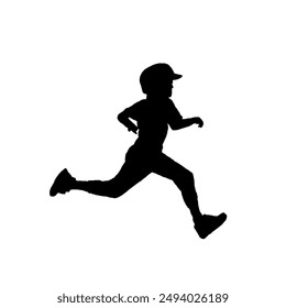 Baseball player silhouette, - vector illustration